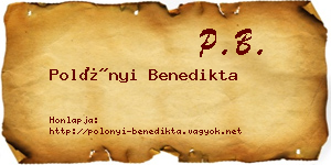 Polónyi Benedikta névjegykártya
